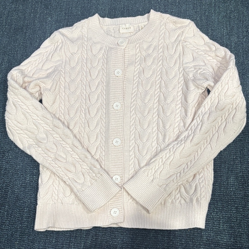 Cyrus Women's Cream Cable Knit Cardigan